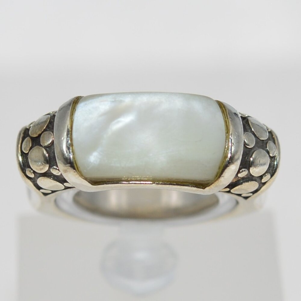 John Hardy Mother of Pearl Ring in Sterling